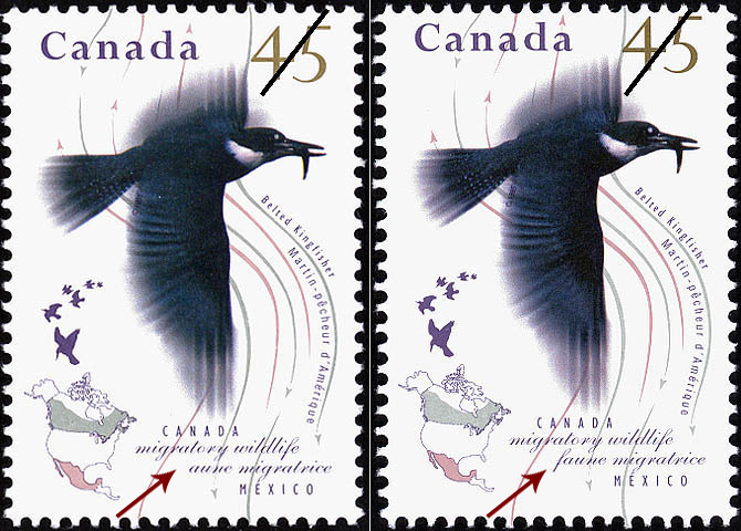 Canadian stamp error - Faune migratoire